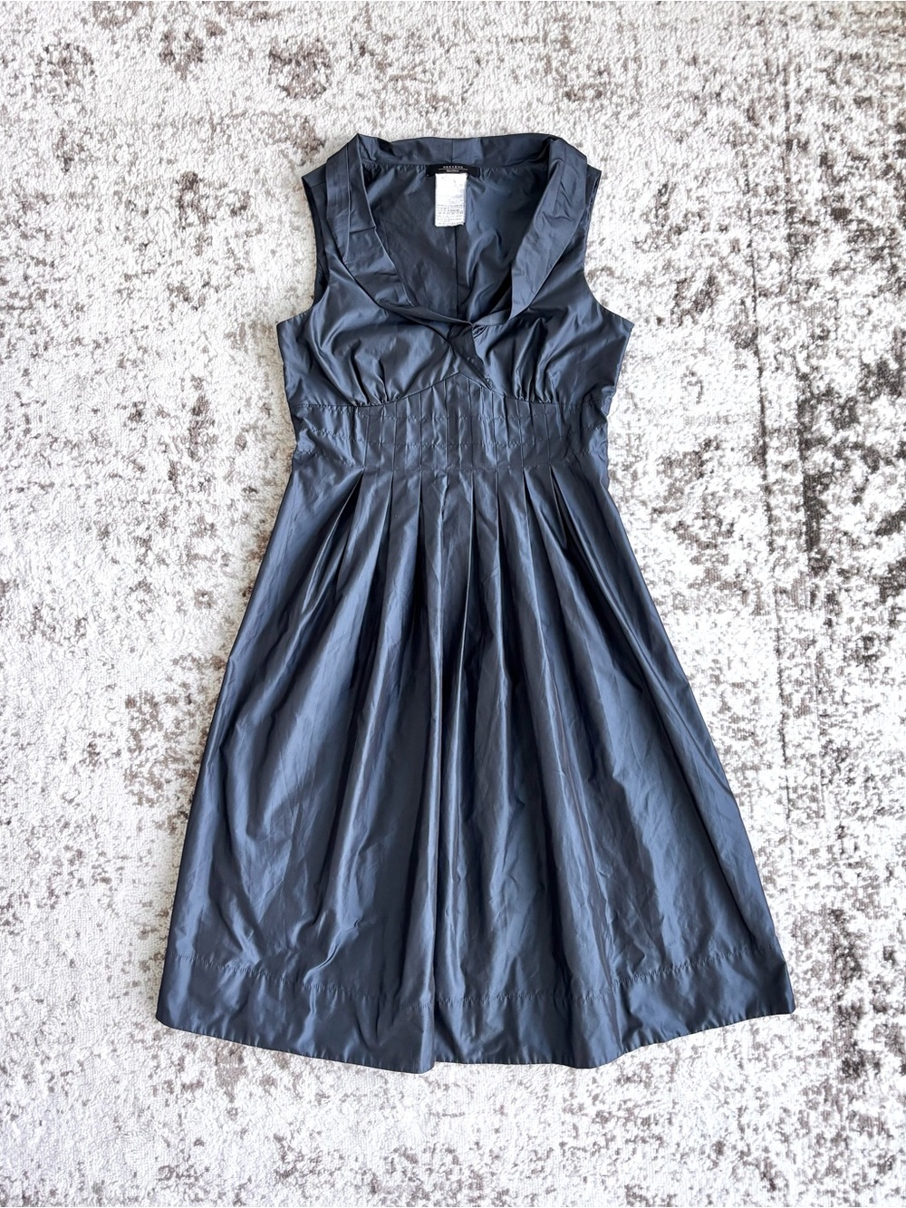 MaxMara Navy Sleeveless Fit-and-Flare Dress